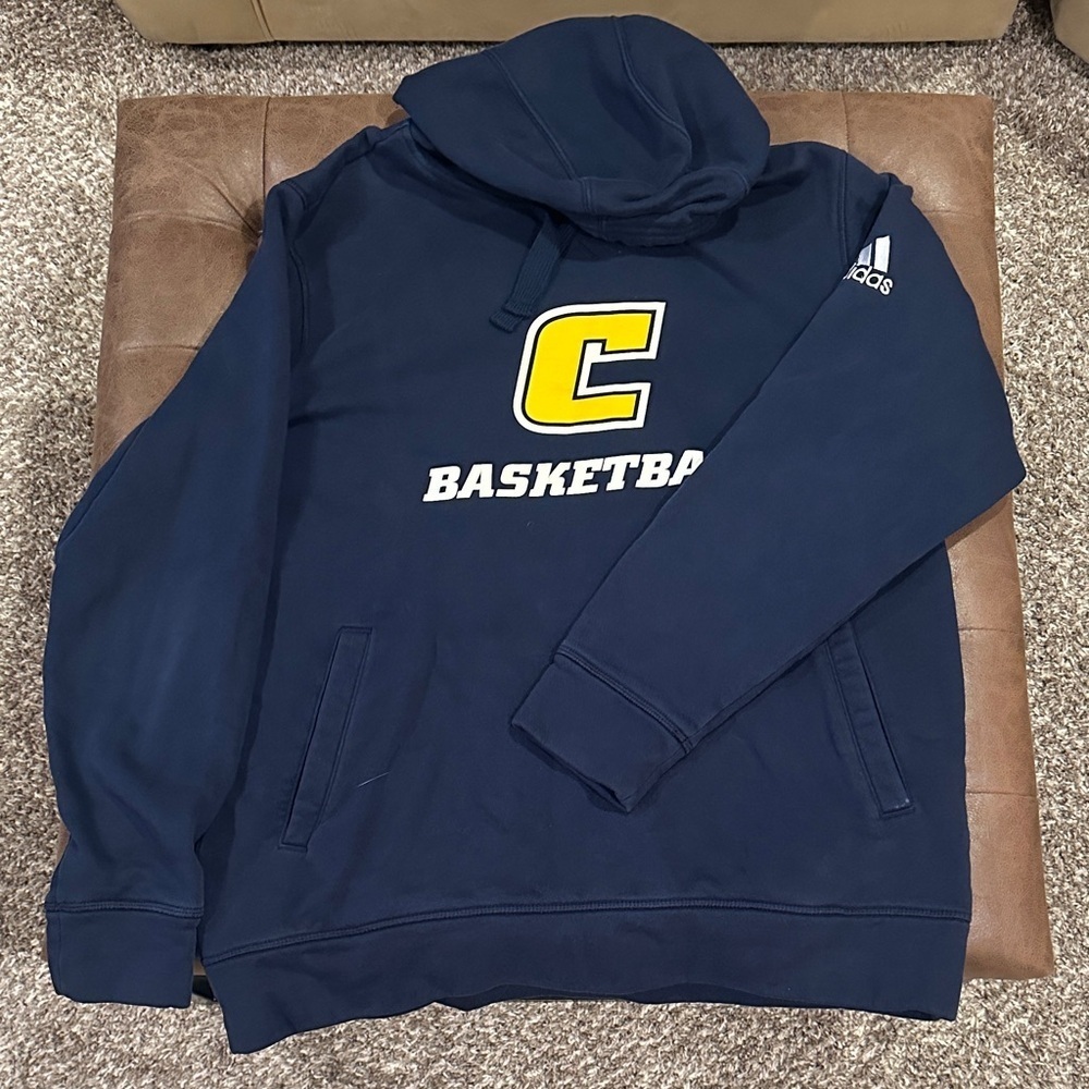 Chattanooga Adidas Navy Blue Basketball Hoodie with Yellow Logo